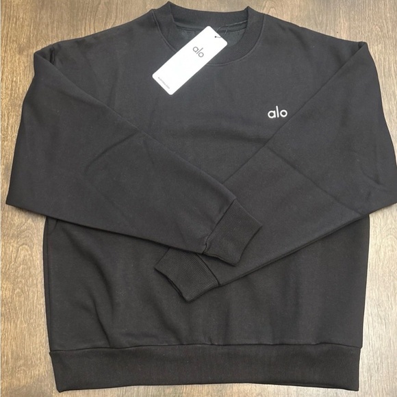 Alo Yoga Accolade Crew Neck Pullover Black Medium NEW - Picture 4 of 5